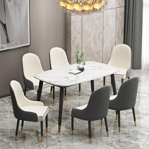 80cm Hotel Wingback Leather Dining Chair 6 Seater Scandinavian Design