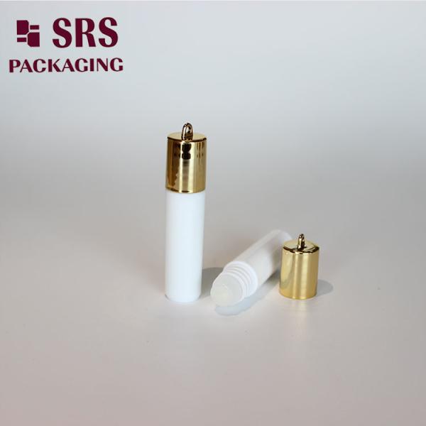 SRS empty cosmetic 5ml plastic perfume roll on bottle with gold hook cap
