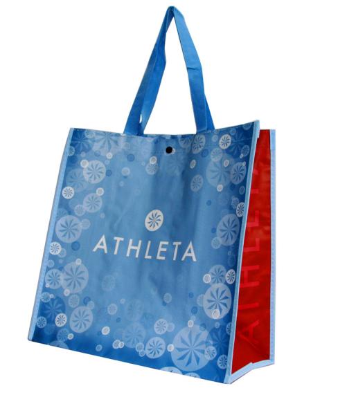 Recyclable   ATHLETA 120gsm PP Woven Shopping Bags customized design