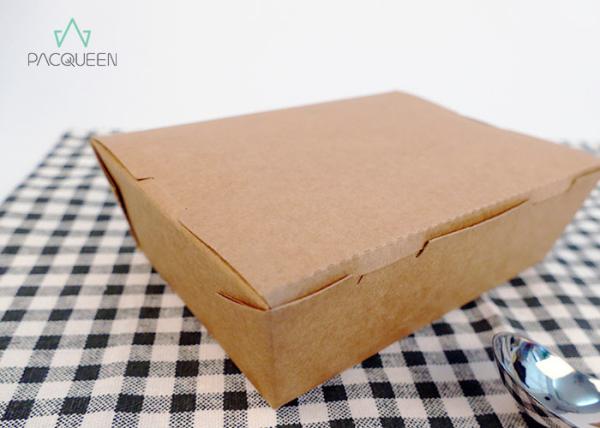 Square Disposable Paper Food Containers Leak Proof Grease Resistant Four Flaps