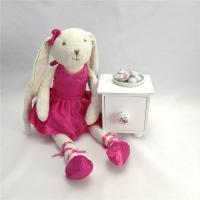 Des jouets pour animaux en peluche, des couvertures pour bébés, des robes pour lapins en peluche.