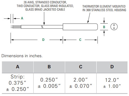 USP12920 NTC Thermal Resistor Temperature Sensing Thermistor CE / UL