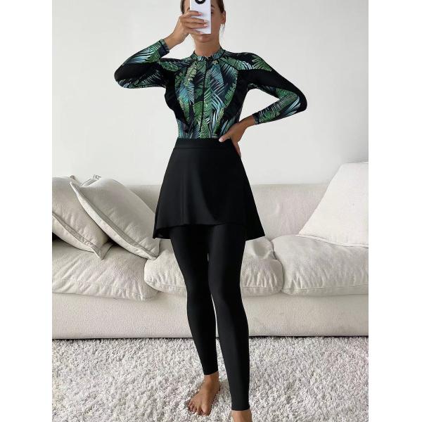 Длинный Sleeved Swimwear Burkini Hijab консерватора плавая костюма брюк мусульманский