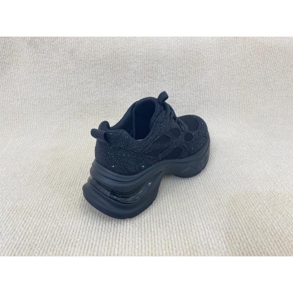 Comfort Black Rhinestone Sneakers Breathable Upper Blinged Out Sneakers
