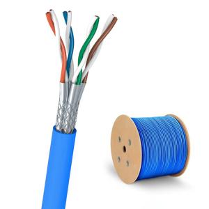 SFTP CAT7 23AWG 600MHz câble de réseau en PVC bleu pour le transfert de données