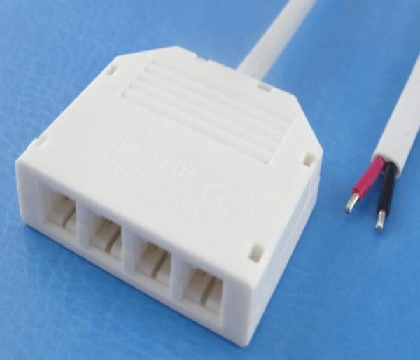White / Black LED Cabinet Junction Box 2.54 Port Halogen Connector