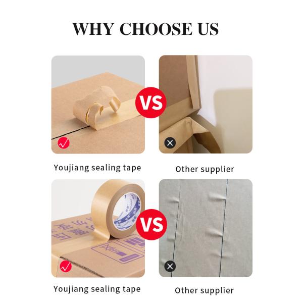 Gummed Custom Logo Self Adhesive Kraft Paper Tape For Sustainable Packaging Solutions