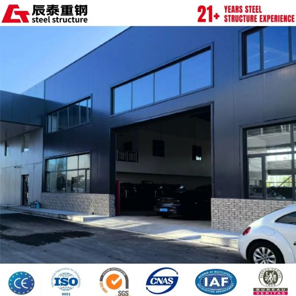 Steel Structure Car Showroom with Thermal Insulation and Long Span
