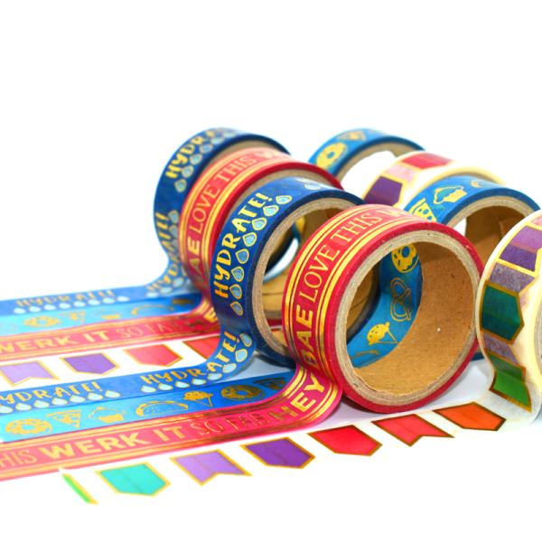 Таможня напечатала ленту Washi сусального золота 15mm*10m декоративную