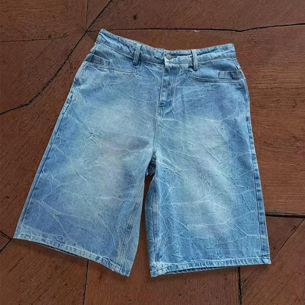 Casual Heavyweight Shorts Jeans Fashion OEM Custom logo Zipper Fly Loose Fit Denim Shorts for Men