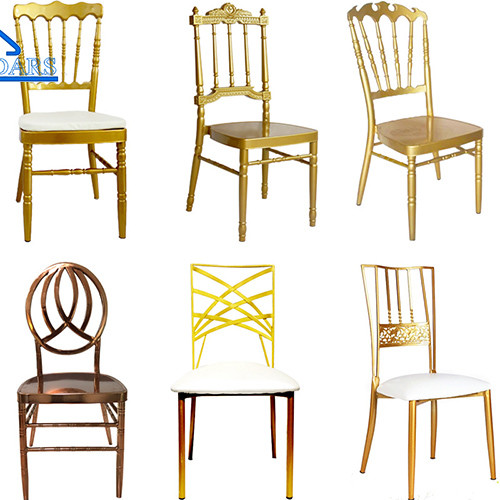 Заказ Алюминиевый Золотой свадебный праздник Палатка аксессуары Стул с подушкой В продаже