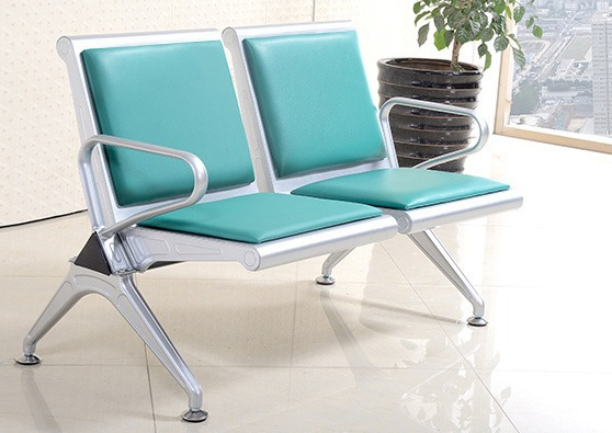 Современный металлический нержавеющая сталь кожаный стул в непрерывном ряду диван для общественного ожидания