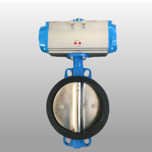 Double Acting Pneumatic Butterfly Valve Ductile Iron Body Wafer Butterfly Valve