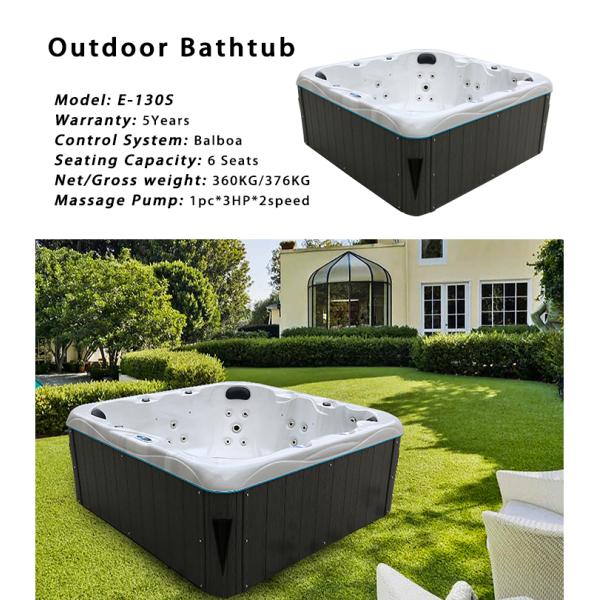 Les sièges extérieurs du baquet chaud 7 de station thermale de tourbillon de jardin ajustent la baignoire hydraulique de massage
