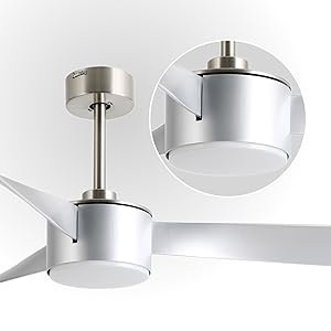 52 Inch  Fashionable Silver Ceiling Fan Lighting  With Remote Control