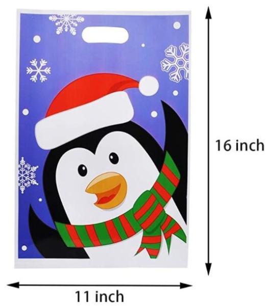 Customization 17×21cm Die Cut Handle Plastic Bags For Christmas Gift Packaging Bags
