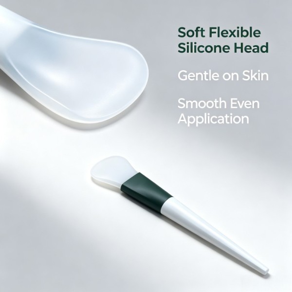 Silicone Spatula Mask Brush, Soft Facial Mud Mask Applicator with Silicone Head and ABS Handle for Even Skincare Application