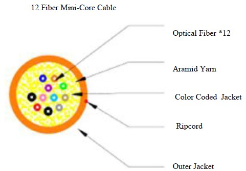 50/125μm OM3 Fiber MTP Fanout Cable 1x12 Fiber MTP to 12 LC