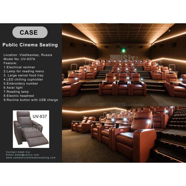 Genuine Leather VIP Theatre Cinema Modern Recliner Chair With Footrest
