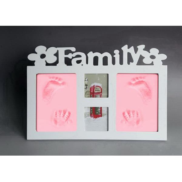 Baby Handprint Photo Frame Wooden Material For Family / Home Decoration