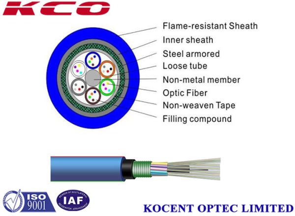 Network Armored Fiber Cable Mine Shafts 4 ~ 144 Cores Loose Tube