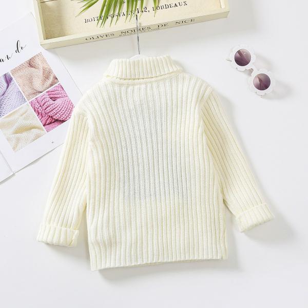 Customized Knitted Jacquard Cable Pattern Children Little Kids Winter Clothing Girls Sweaters