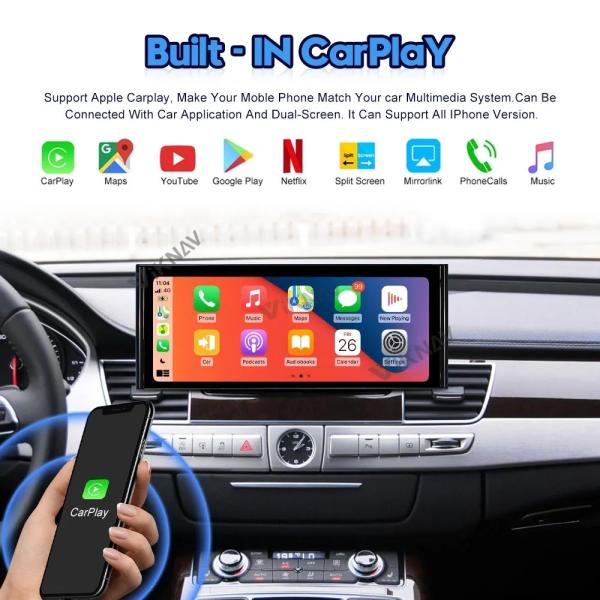 12.3-дюймовый Android Авто головной блок Для 2011-2017 Audi A8 D4 Навигация GPS Мультимедийный проигрыватель Беспроводной Carplay 4G BT