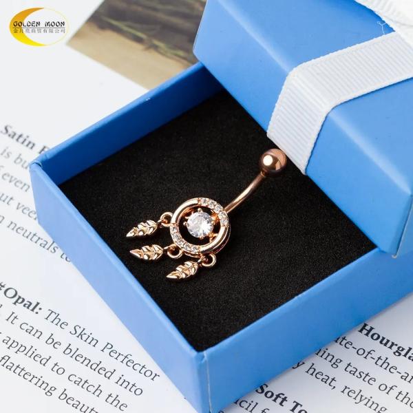 Joyería para piercing corporal de acero quirúrgico de 14G y 10 mm, joyería para el ombligo