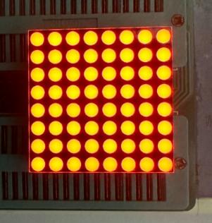 1.26-inch 3mm 8 x 8 Amber Dot Matrix LED Display