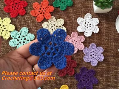 Handmade Crochet Flowers DIY Clothing accessories Cotton material Colorful decorative