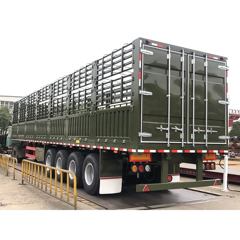 60 Ton Loading Capacity Semi Truck Trailer with Fence and Tarpaulin Main Beam T700/Q345 Steel