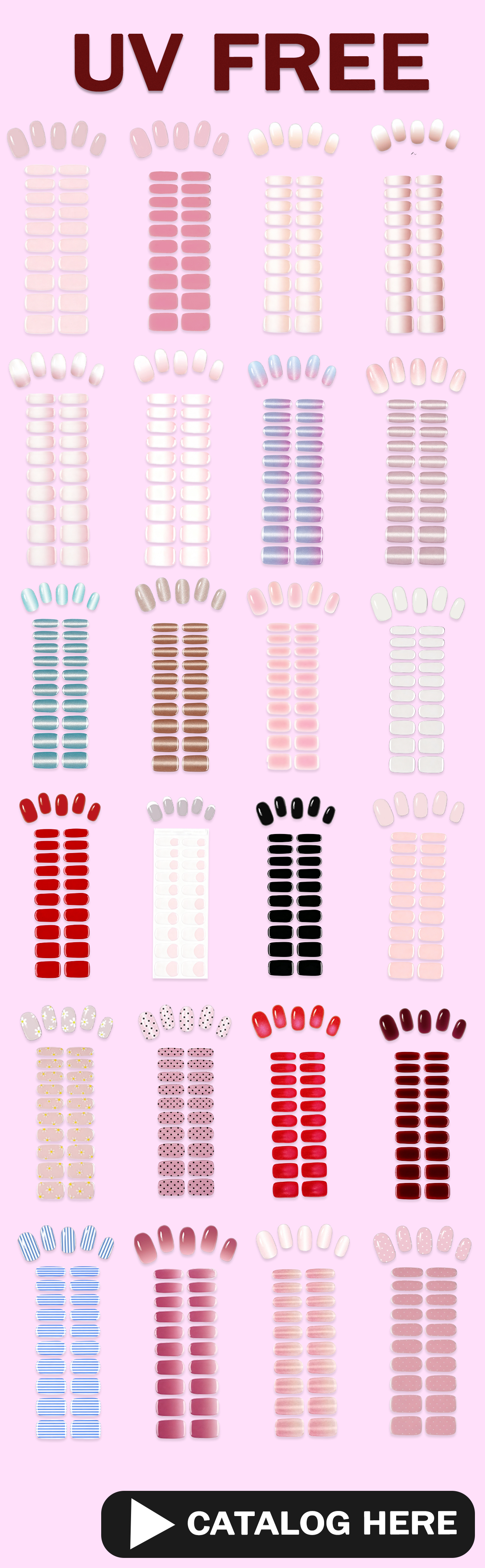 No LED Lamp Needed Gel Nail Wraps Easy Apply Remove Salon Quality Gloss Full Cover