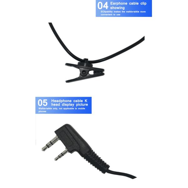 Baofeng Compatible Walkie-talkie Headset 403-470HZ Frequency Range 5km Talk Range K Head