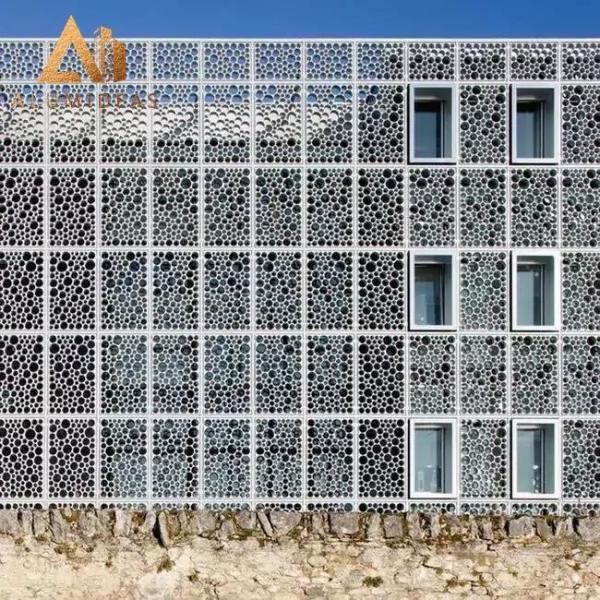 Aluminum Perforated Decorative Building Facade System For Mall