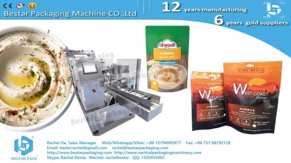 Mashed potato flat pouch doypack packaging machine with Bestar DIY pump
