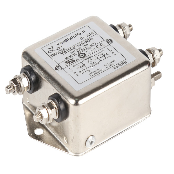 фильтр EMI одиночной фазы шумового фильтра YB12D2 мощьности импульса 10A 2.5KW для бытовых техник