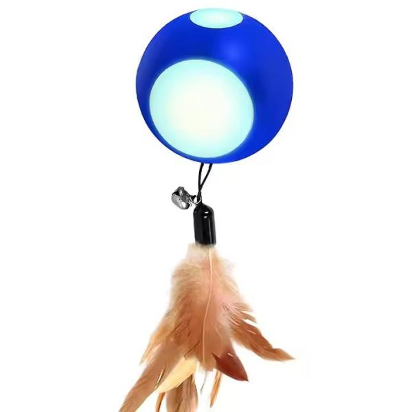 FASHION Automatic Rolling Cat Toys Ball Toy With Feather USB Rechargeable for Puppy LED Flashing Moving Ball Cat Toys