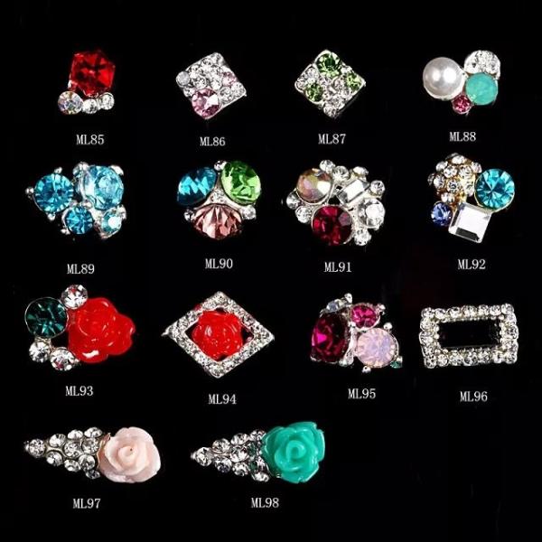 Flower Ice Cream 3D Nail Art Sticker Glitter Rhinestones Decoration jewelry ML85-98
