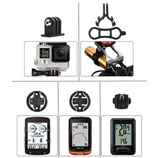 Mobile Camera Bicycle Speedometer Stand with Bike Stem Mount and Flashlight Holder