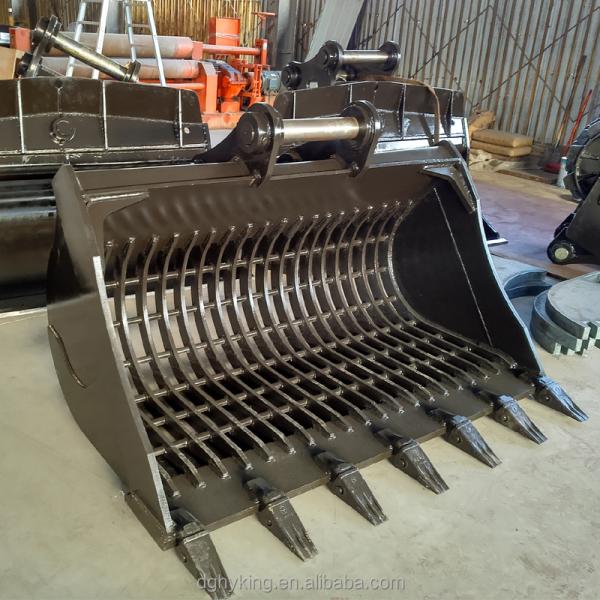 High Performance Wide Skeleton Sieve Bucket for Komatsu PC200 Excavator - 20 Ton Capacity, 1.55m³ Volume, Q345/Q460/NM360/NM400/WH60/Hardox400 Material