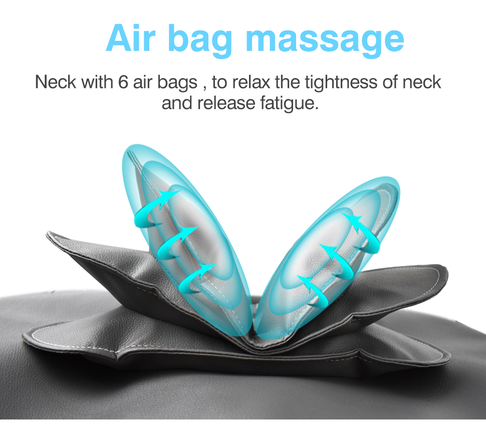 Heating Massage Mattress with 6 Neck and 10 Body Air Bags, 4 Massage Modes, and DC12V 2A Adaptor