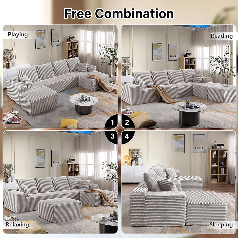 Modular Compression Sofa Boneless Foam Sofa Pressed Couch in Box  Frameless Vacuum Pack Couch Compressed Sofa for Living Room