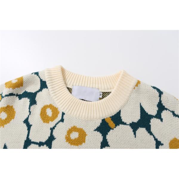 Флористические печатая Bespoke свитеры вокруг свитеров смеси полиэстера хлопка воротника