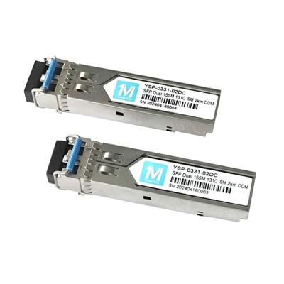 SMF Fiber Optic Module Pluggable SFP Transceiver 155M Duplex 2km 1310nm LC Connector DDM 100BASE
