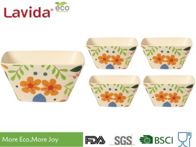 7 Pieces Set Bamboo Rice Bowl Non - Flammable With Unique Rustic Texture