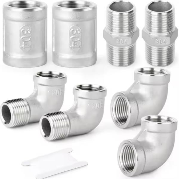 НПТ Круглое латуниное фитинги для сжатия 304 нержавеющей стали 90 градусов локоть, хекс-буш, сцепление, фитинги для нитей