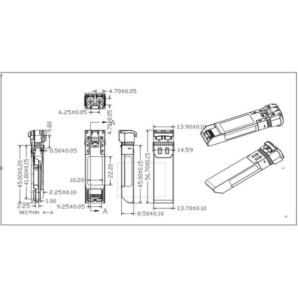 Горячий Pluggable модуль локальных сетей ZR 1550nm SFP приемопередатчика SMF 80KM 10G SFP+