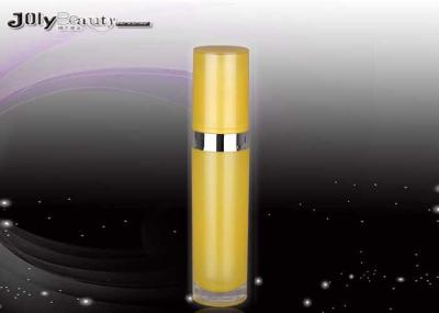 Height 162mm Airless Pump Bottles Cosmetic Yellow Buckle Hat Type