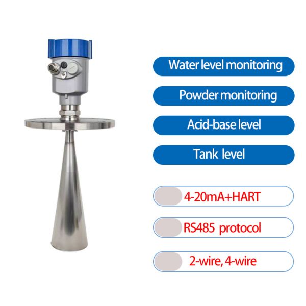 High Frequency radar Level Meter Material Putty Powder Block Material Cement Coal Granary River Lake Liquid Level Sensor