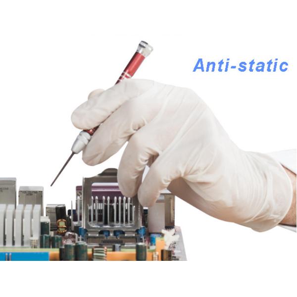 Food Grade Disposable Latex Gloves Dust Free For Electronics Factory